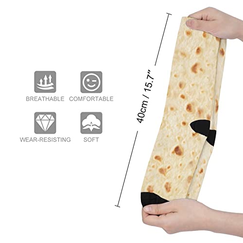 Tortilla Taco Burritos Socks for Women Socks for Men Crew Socks for Boys Mid Socks for Girls Stocking Stuffers for Teens Casual Athletic Sport Dress Socks