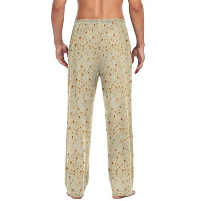Ollabaky Men's Pajama Pants Tortilla Unleavened Bread Pjs Bottoms with Pockets Sleep Lounge Pants for Men, L