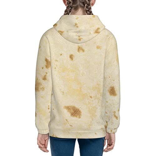 Drawstring Hoodies Burritos Tortilla Pullover Hooed With Pockets Sweatshirt Long Sleeve Tops For Teen Girls And Boys Black