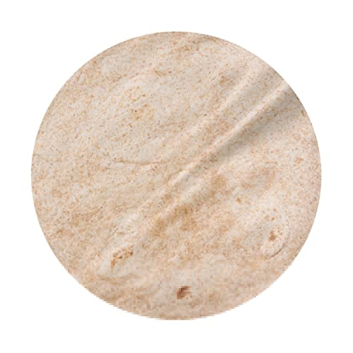 Ambesonne Taco Round Tablecloth, Wheat Grain Bakery Tortilla Quesadilla Burrito Mexican Food Cultural, Circle Table Cloth Cover for Dining Room Kitchen Decoration, 60", Pastel Brown Beige