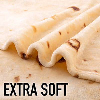 Zulay (60-80 inches) Giant Double Sided Tortilla Blanket - Novelty Big Tortilla Blanket for Adult and Kids - Premium Soft Flannel Round Tortilla Blanket for Indoors, Outdoors, Travel, Home and More