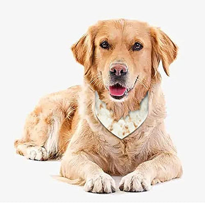 Giant Flour Tortilla Taco Pattern Dog Bandanas with Adjustable Buckle Reversible Triangle Bibs Pets Kerchief Scarf Accessories