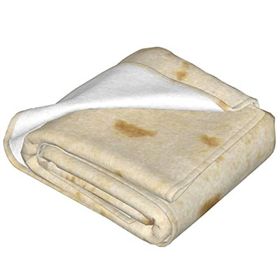 Soft Burrito Taco Cozy Flannel Blanket Flour Tortilla Couch Sofa Lightweight Bed Plush Throw Blanket 50"X40"