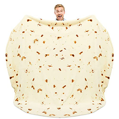 Zulay (60-80 inches) Giant Double Sided Tortilla Blanket - Novelty Big Tortilla Blanket for Adult and Kids - Premium Soft Flannel Round Tortilla Blanket for Indoors, Outdoors, Travel, Home and More