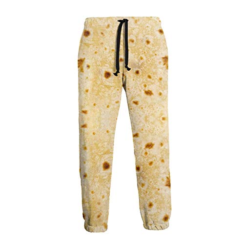 Losturban Unisex Adult 3D Print Mexico Flour Tortilla Burrito Tacos Jogger Pants Casual Graphic Trouser Sweatpants for Men Women Large