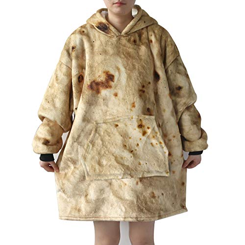 Sleepwish Burrito Sweatshirt Hoodie Comfy Tortilla Blanket Hoody Blanket