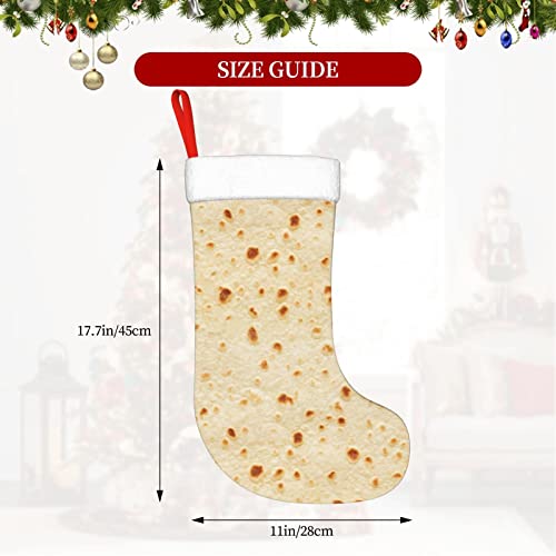 Burrito Tortilla Personalized Christmas Stockings 18 Inch, Fireplace Hanging Xmas Stockings Ornaments for Holiday Party Family Decorations