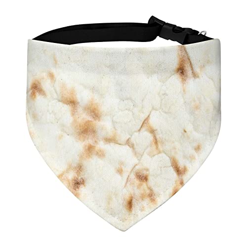 Giant Flour Tortilla Taco Pattern Dog Bandanas with Adjustable Buckle Reversible Triangle Bibs Pets Kerchief Scarf Accessories