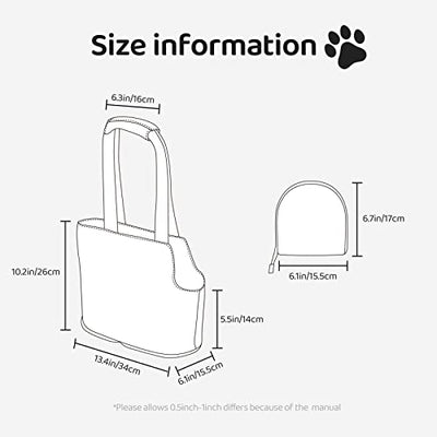 Xiso Ver Tortilla Dog Tote Bag Portable Small Dog and Cat Soft Surface Carry Bag Foldable Pet Travel Shopping Bag