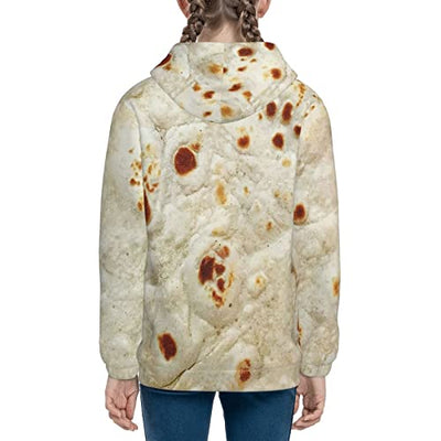 Drawstring Hoodies Burritos Tortilla Pullover Hooed With Pockets Sweatshirt Long Sleeve Tops For Teen Girls And Boys Black