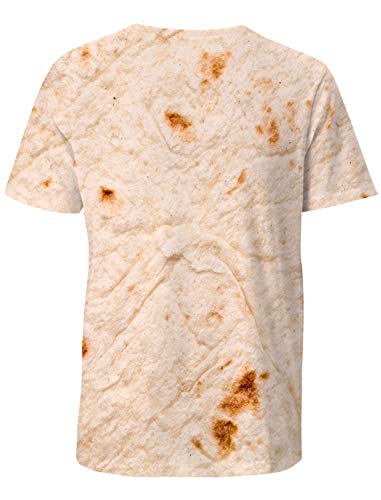 CosyBright Men's Short Sleeve Crew Neck T-Shirt Tortilla 3D Print Tee Shirts