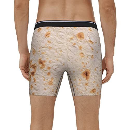 Mosytuky Men's Boxer Briefs Comfy Breathable Boxer Shorts Tortilla Novelty Briefs Underpants Wide Waistband Underwear For Men-Small