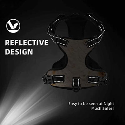 Tortilla Tactical Dog Harness for Small Medium Large Dogs No Pull Adjustable Pet Harness Reflective Easy Control Pet Vest Military Service Dog Harnesses-Medium