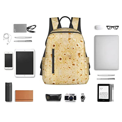 Mexico Flour Tortilla Burrito Tacos Backpack 14.7 Inch Lightweight, Business Laptop Shoulders Backpack Travel Hiking Daypack Gift for Men Women