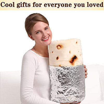 mermaker Burritos Tortillas Blanket 2.0 Double Sided 71 inches for Adult and Kids, Giant Funny Realistic Food Throw Blankets, 285 GSM Novelty Soft Flannel Taco Blanket (Yellow Blanket-Double Sided)