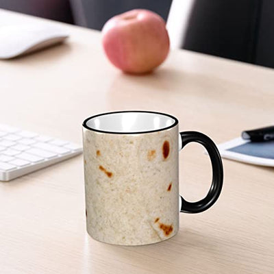 Funny Burritos Tortilla Insulated Coffee Mug With Handle,Ceramic Coffee Cups Easy To Use,Reusable Tea Kettle For Home Office