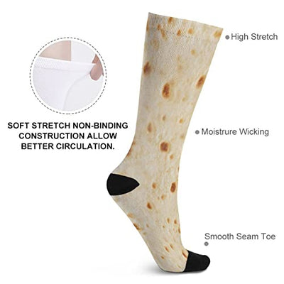 Tortilla Taco Burritos Socks for Women Socks for Men Crew Socks for Boys Mid Socks for Girls Stocking Stuffers for Teens Casual Athletic Sport Dress Socks
