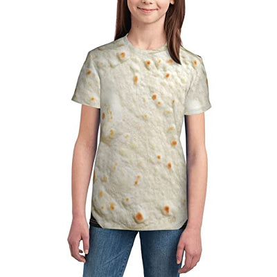 Burritos Giant Flour Tortilla Taco T- Shirt Short Novelty for Boys and Girl Black
