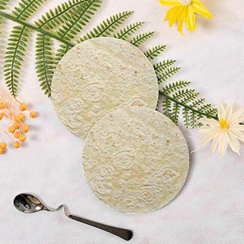 Tarity Tortilla Coasters for Drinks Fall Resistant Coasters Set of 4 Pcs Wood Coasters with Cork Base Drink Coasters for Wooden Table Protection Heat-Resistant Cup Mats Gift for Housewarming