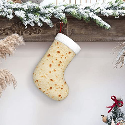 Burrito Tortilla Personalized Christmas Stockings 18 Inch, Fireplace Hanging Xmas Stockings Ornaments for Holiday Party Family Decorations