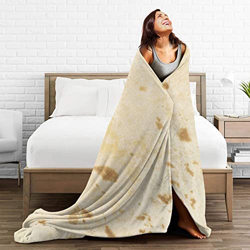 Soft Burrito Taco Cozy Flannel Blanket Flour Tortilla Couch Sofa Lightweight Bed Plush Throw Blanket 50"X40"