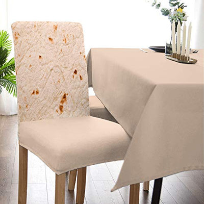 Set of 6 Dining Soft Chair Slipcover Burrito Tortilla Stretch Seat Protector Washable for Hotel/Ceremony/Wedding Party, Be a Giant Human Burrito Tortilla or Taco