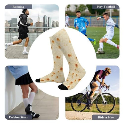 Mid-Calf Casual Socks,Tortilla Texture Breathable Athletic Running Socks Fashion Sport Socks For Women Men