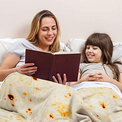 Tortilla Blanket Adult Size, Tortilla Blanket for Adult and Kids, Taco Kids Blanket, 71 Inches Realistic Food Throw Blanket for Pet, Soft Comfortable Flannel Blanket Funny Gifts for Bed, Couch, Travel