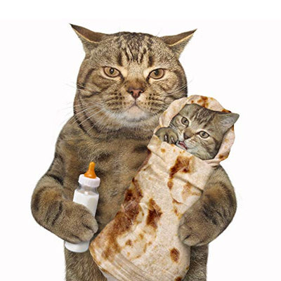 Admitrack Tortilla Wrap Blanket,Burritos Round Wrap Blanket,Tortilla Throw Blanket,Funny Realistic Food Round Blanket,Novelty Burritos Throw Blanket for Adults&Kids