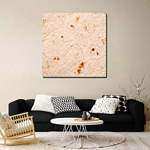 Burrito Wall Art Decor, Painting Pictures On Canvas Room Decor Food Creations Flour Tortilla Artwork Poster & Print for Bedroom Living Room Bathroom Kitchen Home Office,Framed 8x8in