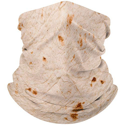 Burritos Tortilla Texture Bandana Cycling Balaclavas Face Covers Scarf for Men Women, Food Flour Tortilla Yellow
