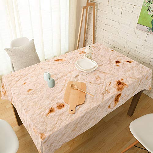 Burritos Tortilla Table Cloths Rectangle 60x84inch Table Protector for Dining Room Table Spillproof and Washable Table Cloth for Outdoor Picnic, Kitchen and Holiday Dinner, Novelty Food Burrito