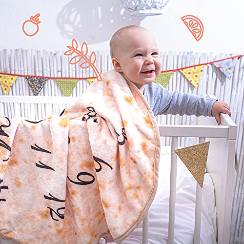 Bliss N Baby Milestone Blanket Baby Boy & Girl - Perfect Baby Age Blanket Gift Ultra Soft Double-Sided Funny Baby Growth Chart Blanket Fluffy Texture, Burrito Tortilla Baby Swaddle Blanket Boy Blanket