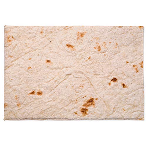 Bath Rug Absorbent Doormat Burritos Food Flour Tortilla Super Cozy Luxury Shaggy Plush Floor Mat for Bathroom Shower Tub, Kicthen, Non-Slip Area Rug Carpet 16x24in