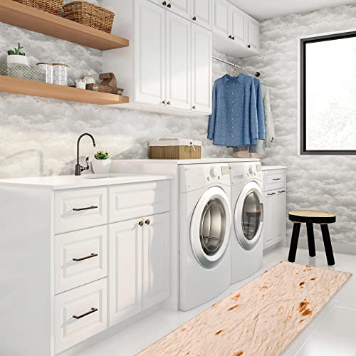 Kitchen Runner Rug, Burrito Tortilla Taco Corn Cake Food Non Slip Runner Carpet Door Mats Floor Mat for Laundry Bedside Bathroom Bedroom 15.7"X47.2"