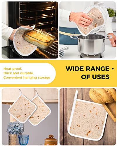 5Pack Pot Holders Cotton Heat Resistant Oven Hot Pads, Burritos