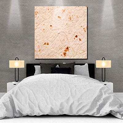 Burrito Wall Art Decor, Painting Pictures On Canvas Room Decor Food Creations Flour Tortilla Artwork Poster & Print for Bedroom Living Room Bathroom Kitchen Home Office,Framed 8x8in