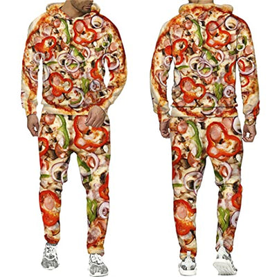 Bqxxdeo Spring Autumn Tortilla Pizza 3D Printed Funny Sweatshirts Pants Sets Sportswear 19549 M
